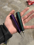 Knockdown 10cm Viola o verde metallizzato punte intercambiabili 5/16