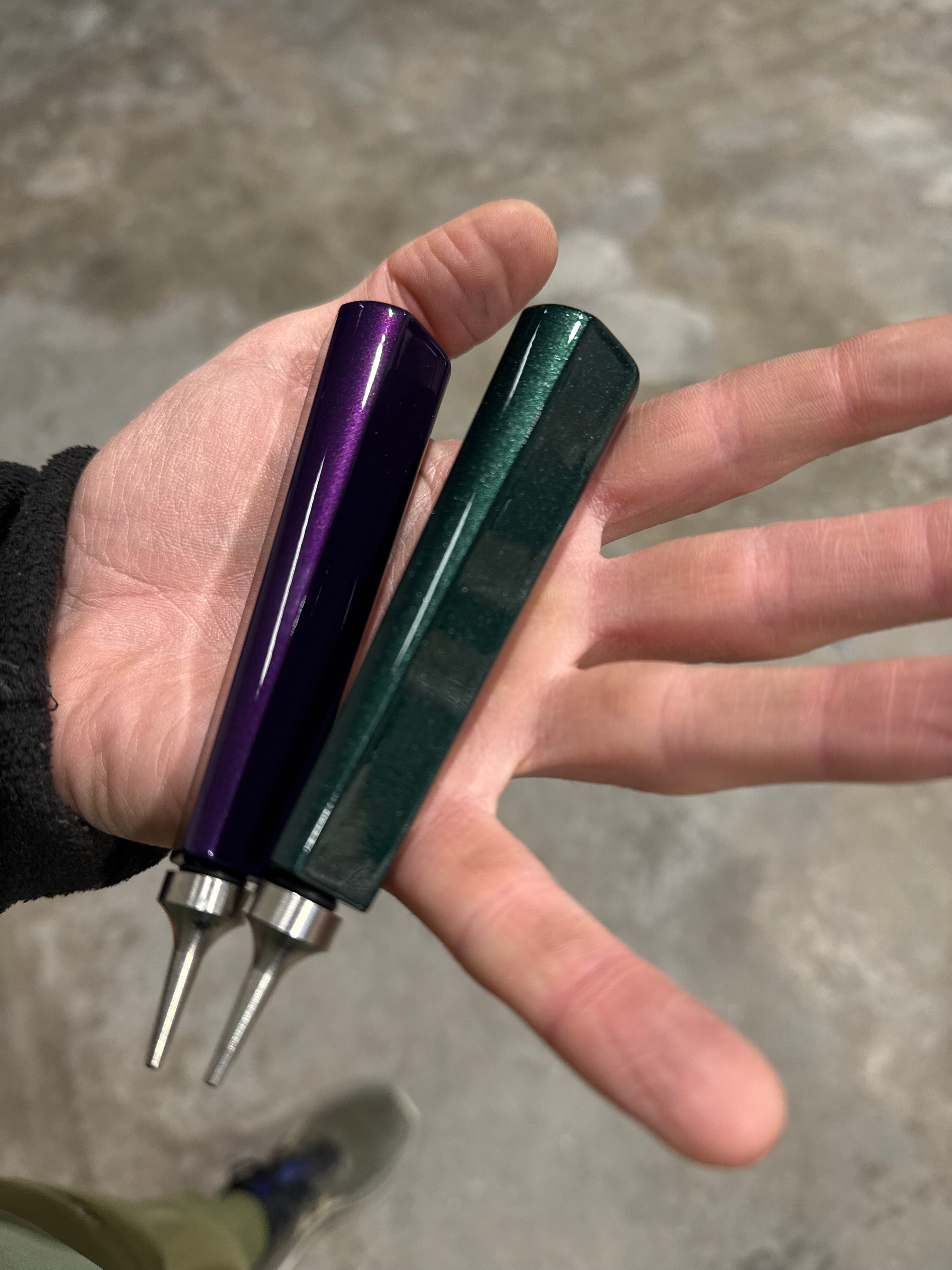Knockdown 10cm Viola o verde metallizzato punte intercambiabili 5/16